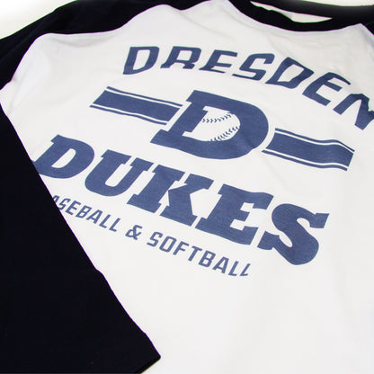 Baseball | T-Shirt langarm navy/weiss Kinder  – DUKES OldSchool #3