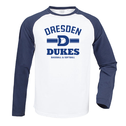 Baseball | T-Shirt langarm navy/weiss unisex  – DUKES OldSchool #3